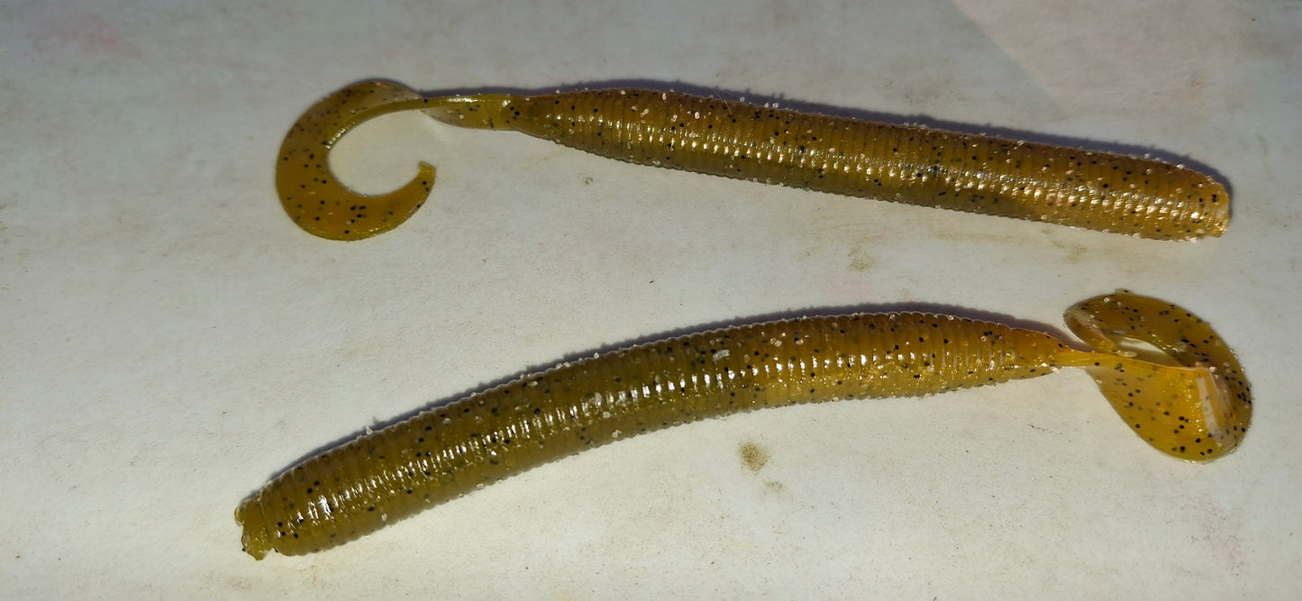 4" Curly Tail Grub Worms The Green Pumpkin