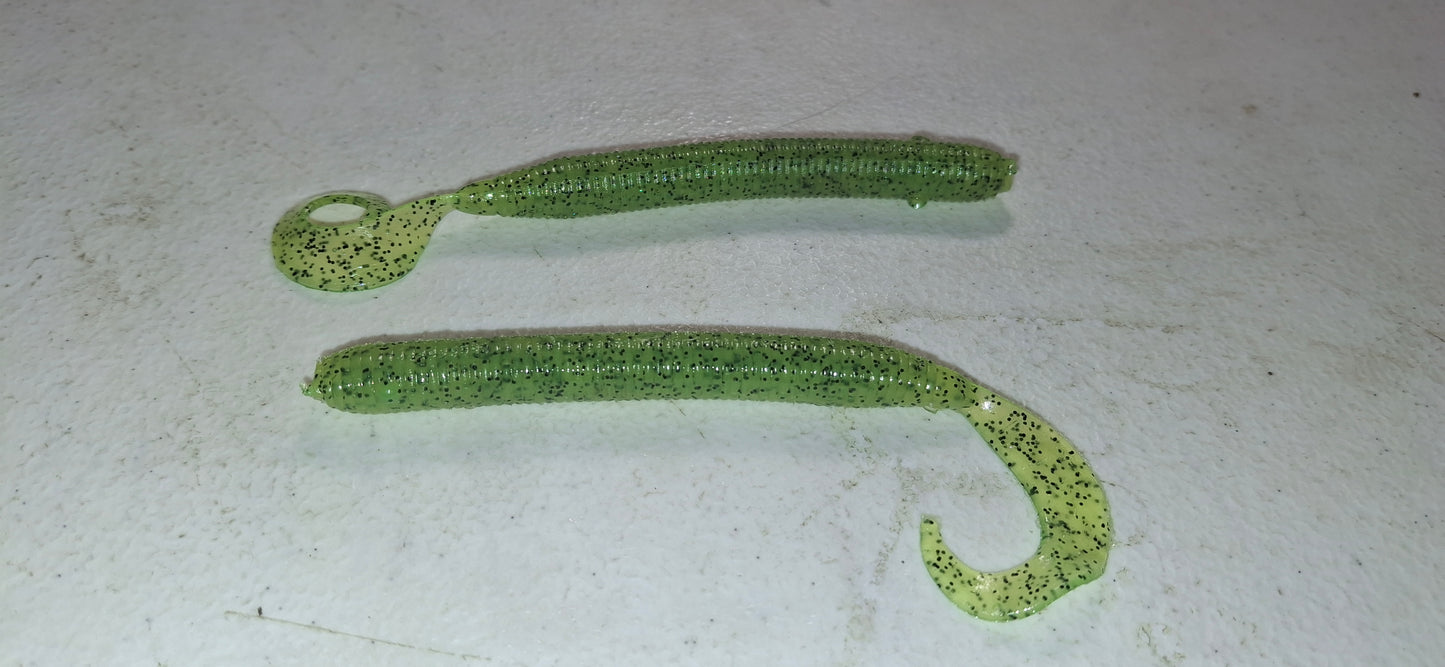 4" Curly Tail Grub Worms The Normie Color