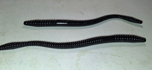 7.25" Straightworms Black Blue Glitter