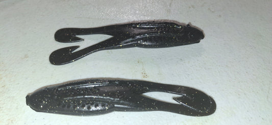 4" Horned Frog Black Gold Glitter